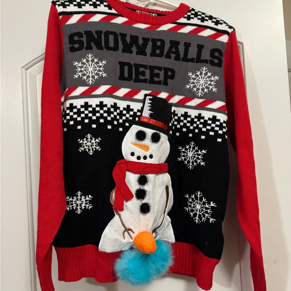 Workshop Republic Clothing Red Snowman Crewneck Sweater